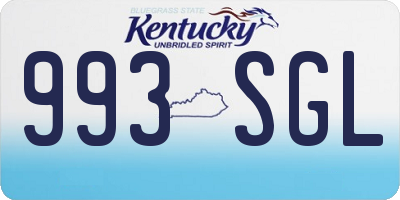 KY license plate 993SGL