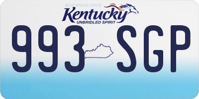 KY license plate 993SGP