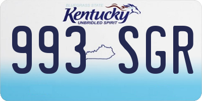KY license plate 993SGR