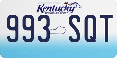 KY license plate 993SQT