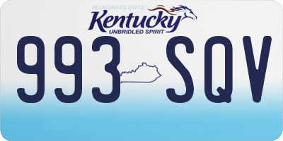 KY license plate 993SQV