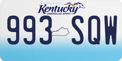 KY license plate 993SQW