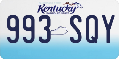 KY license plate 993SQY