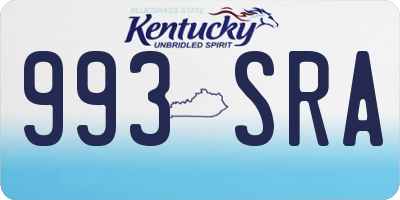 KY license plate 993SRA