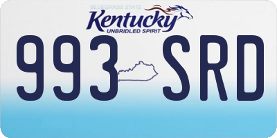 KY license plate 993SRD
