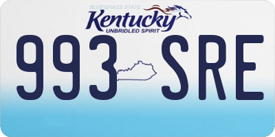 KY license plate 993SRE