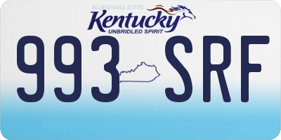 KY license plate 993SRF