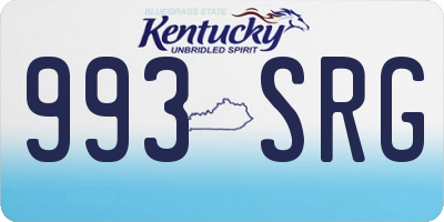 KY license plate 993SRG