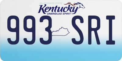 KY license plate 993SRI