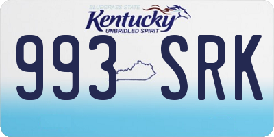 KY license plate 993SRK