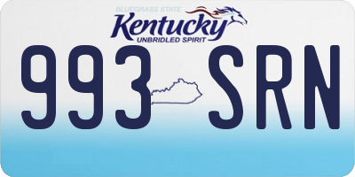 KY license plate 993SRN