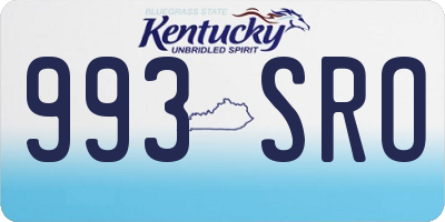 KY license plate 993SRO
