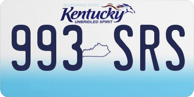 KY license plate 993SRS