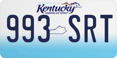 KY license plate 993SRT