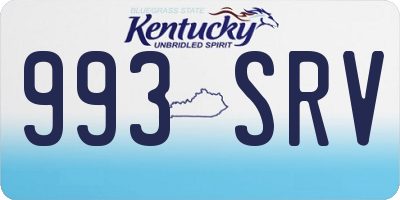 KY license plate 993SRV