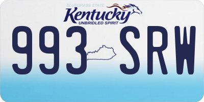 KY license plate 993SRW