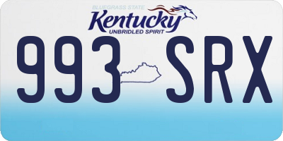KY license plate 993SRX