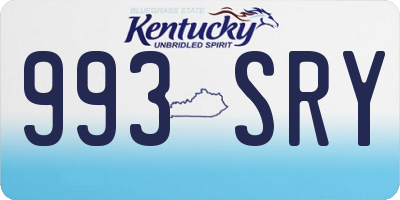 KY license plate 993SRY