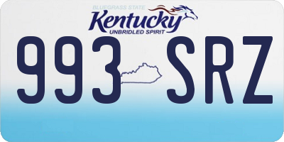 KY license plate 993SRZ