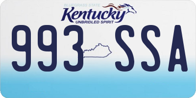 KY license plate 993SSA