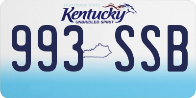 KY license plate 993SSB