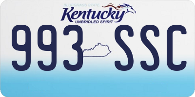 KY license plate 993SSC