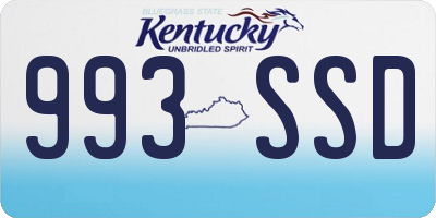 KY license plate 993SSD