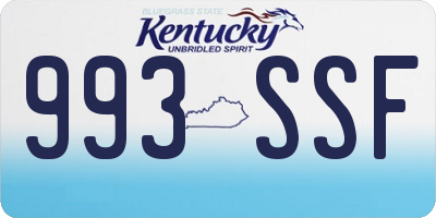 KY license plate 993SSF