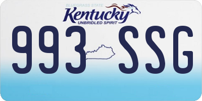 KY license plate 993SSG