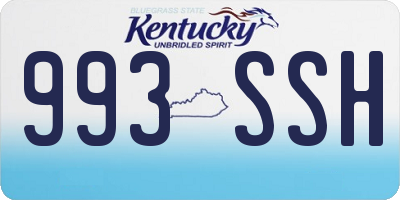 KY license plate 993SSH