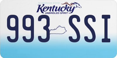 KY license plate 993SSI