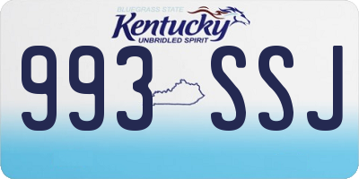 KY license plate 993SSJ