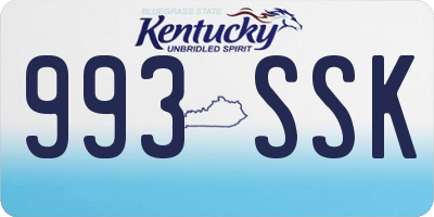 KY license plate 993SSK