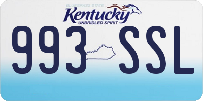KY license plate 993SSL