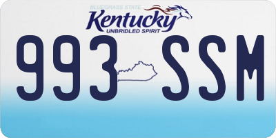 KY license plate 993SSM