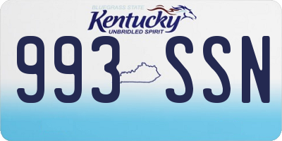 KY license plate 993SSN