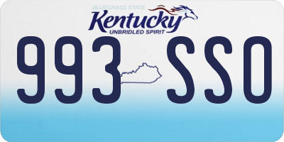 KY license plate 993SSO