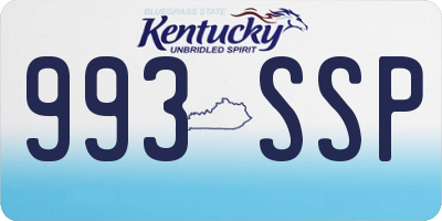 KY license plate 993SSP