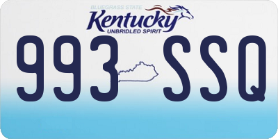 KY license plate 993SSQ
