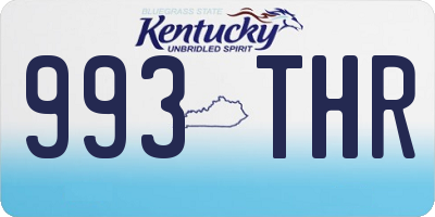 KY license plate 993THR