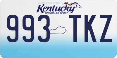KY license plate 993TKZ