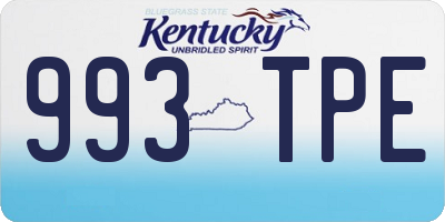 KY license plate 993TPE