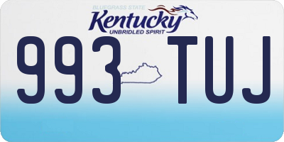 KY license plate 993TUJ