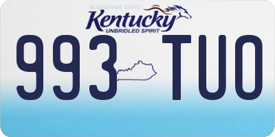 KY license plate 993TUO