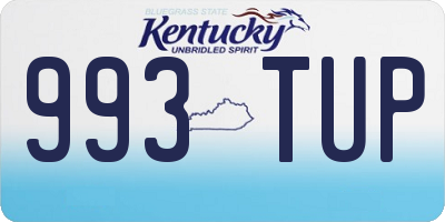 KY license plate 993TUP