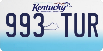 KY license plate 993TUR