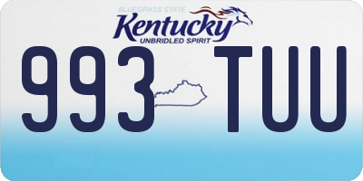 KY license plate 993TUU