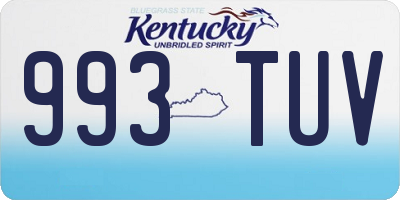 KY license plate 993TUV
