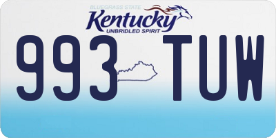 KY license plate 993TUW