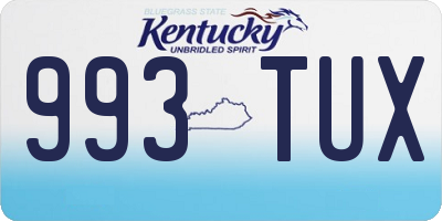 KY license plate 993TUX